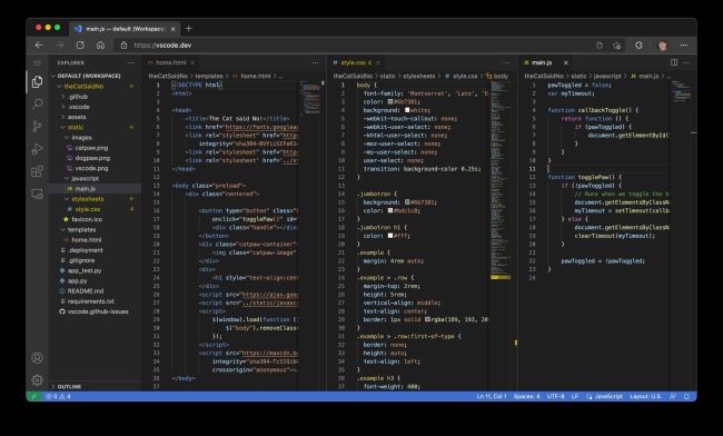 Visual Studio Code for the Web als Preview-Version erschienen