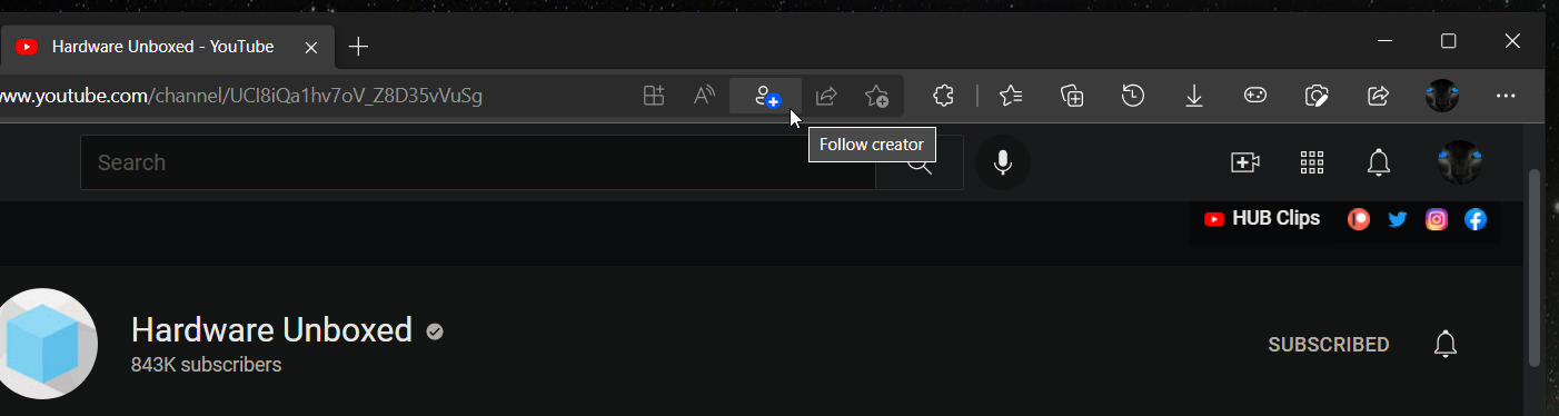 Edge könnte Follow-Integration für Youtube erhalten