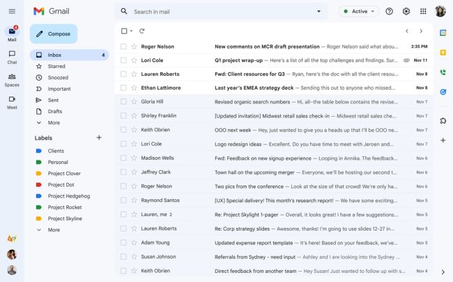 Gmail-Benutzeroberfläche wird rundum erneuert