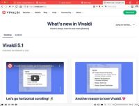 Vivaldi 5.1 mit horizontal scrollbaren Tabs