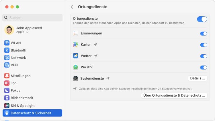 MacOS-Bug stört Ortungsdienste-Verwaltung