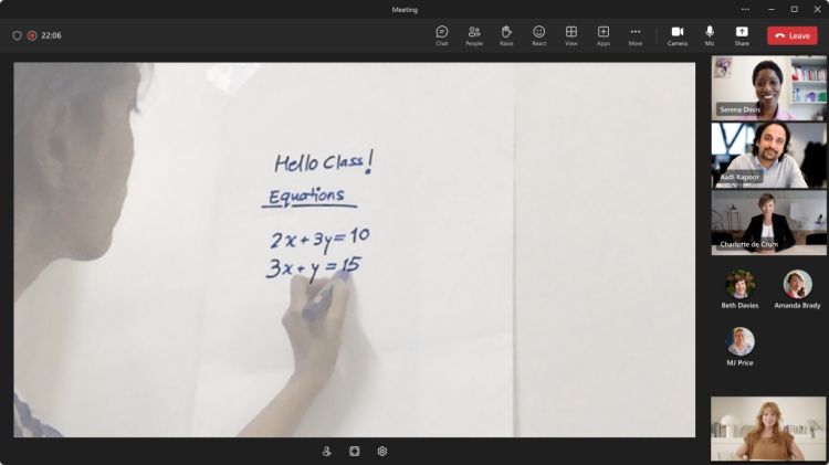Microsoft Teams ermöglicht die Nutzung einer zweiten Kamera
