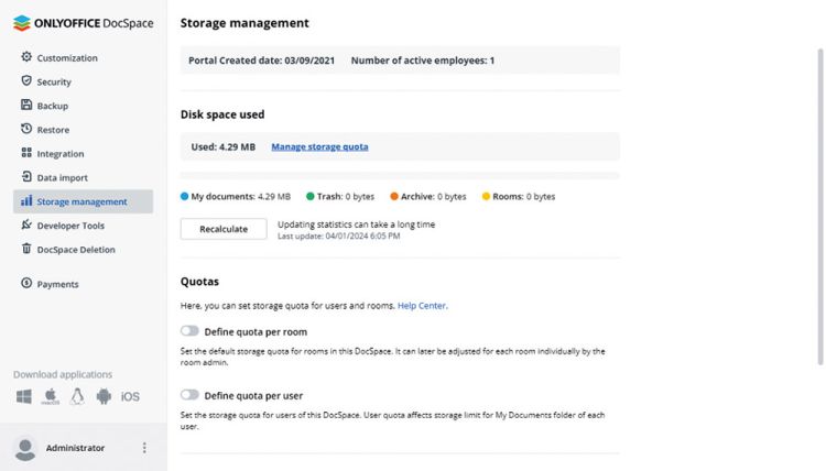 Onlyoffice Docspace 2.5: Docspace bringt Support für Dropbox und Co.