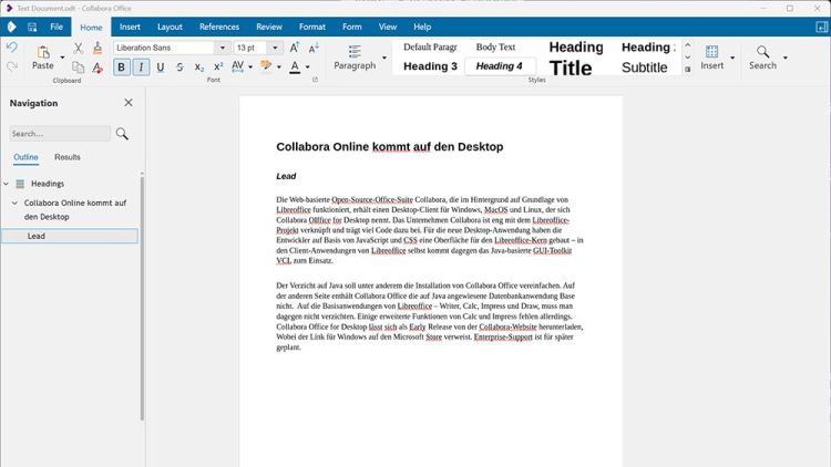 Collabora Online kommt auf den Desktop