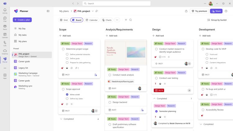Neues Design und Task Chat für Microsoft Planner