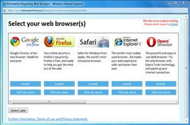 Freie Browserwahl bei Microsoft – auch in der Schweiz