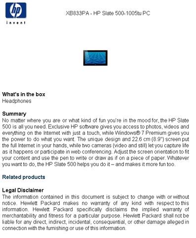HP-Tablet 'Slate' gesichtet