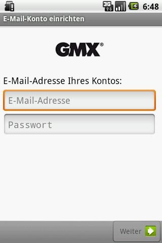 GMX mit Android-App